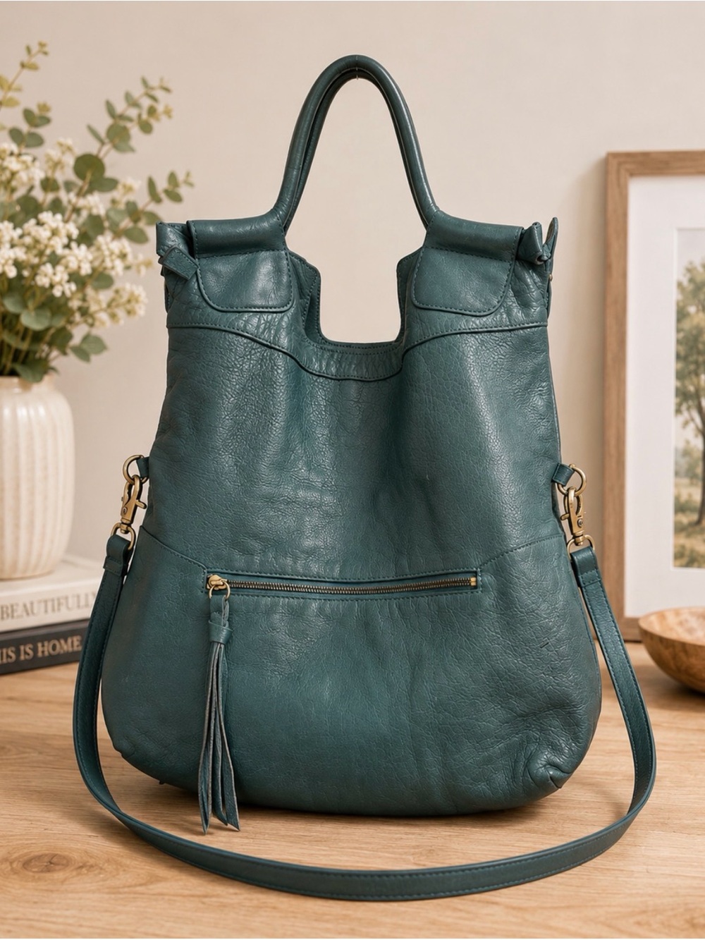 Foley + Corinna Teal Shoulder/crossbody leather Bag